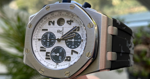 Rubber Strap for Audemars Piguet 42mm Royal Oak Offshore (Deployant Clasp) - Graphite Digi Camo