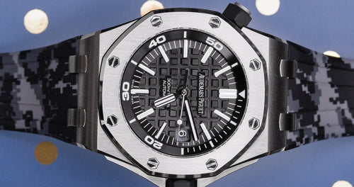 Rubber Strap for Audemars Piguet Diver - Graphite Digi Camo