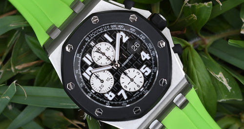 Rubber Strap for Audemars Piguet 42mm Royal Oak Offshore (Deployant Clasp) - Lime Green