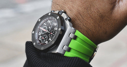 Rubber Strap for Audemars Piguet 42mm Royal Oak Offshore (Tang Buckle) - Lime Green