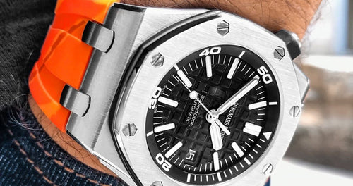 Rubber Strap for Audemars Piguet Diver - Orange Camo