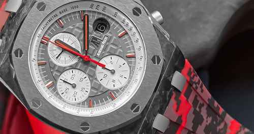 Rubber Strap for Audemars Piguet 42mm Royal Oak Offshore (Deployant Clasp) - Red Digi Camo