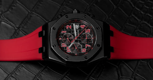 Rubber Strap for Audemars Piguet 42mm Royal Oak Offshore (Deployant Clasp) - Heat Red