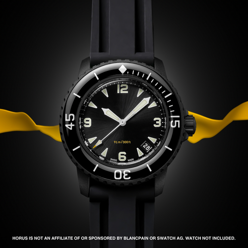 Rubber Strap for Blancpain x Swatch Fifty Fathoms - Jet Black