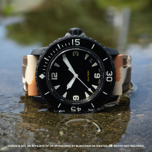 FKM Rubber Strap for Blancpain x Swatch Fifty Fathoms - Desert Camo