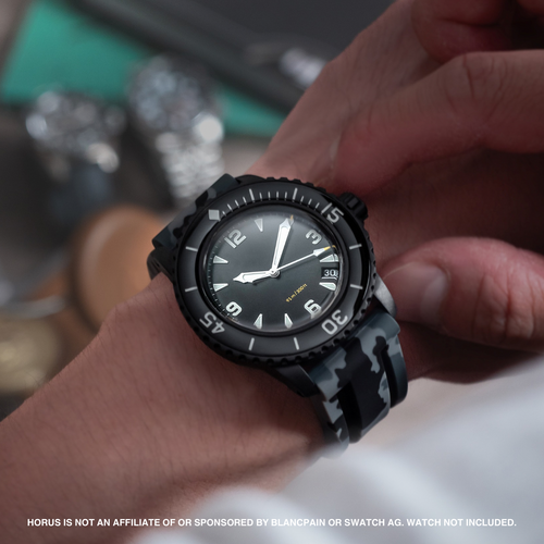 Rubber Strap for Blancpain x Swatch Fifty Fathoms - Graphite Camo