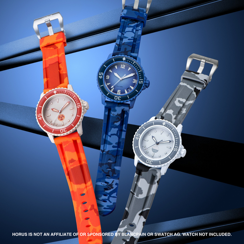 Rubber Strap for Blancpain x Swatch Fifty Fathoms - Orange Camo