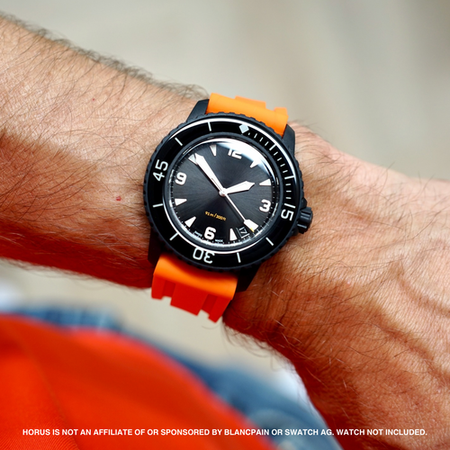 Rubber Strap for Blancpain x Swatch Fifty Fathoms - Tangerine Orange