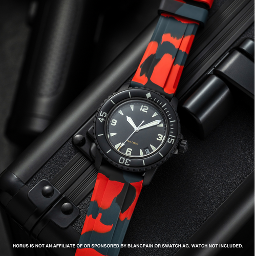 FKM Rubber Strap for Blancpain x Swatch Fifty Fathoms - Volcanic Camo