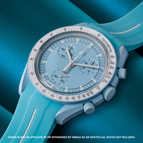 Rubber Strap for Swatch x Omega Moonswatch - Corsa Seafoam & White