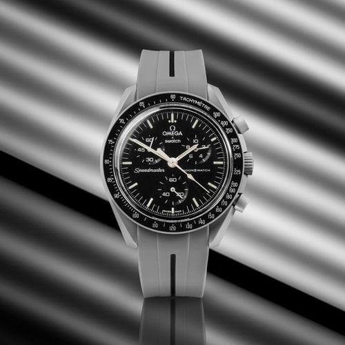 Rubber Strap for Swatch x Omega Moonswatch - Corsa Graphite & Black