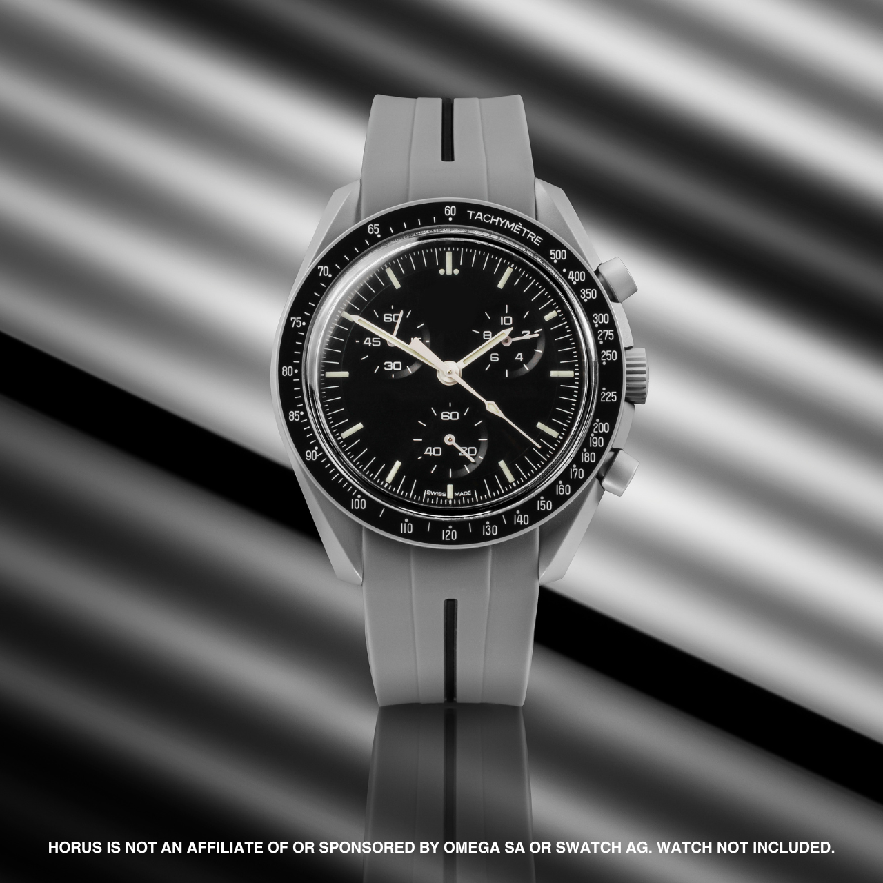 Rubber Strap for Swatch x Omega Moonswatch - Corsa Graphite & Black