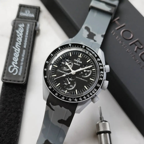 Rubber Strap for Swatch x Omega Moonswatch - Graphite Camo