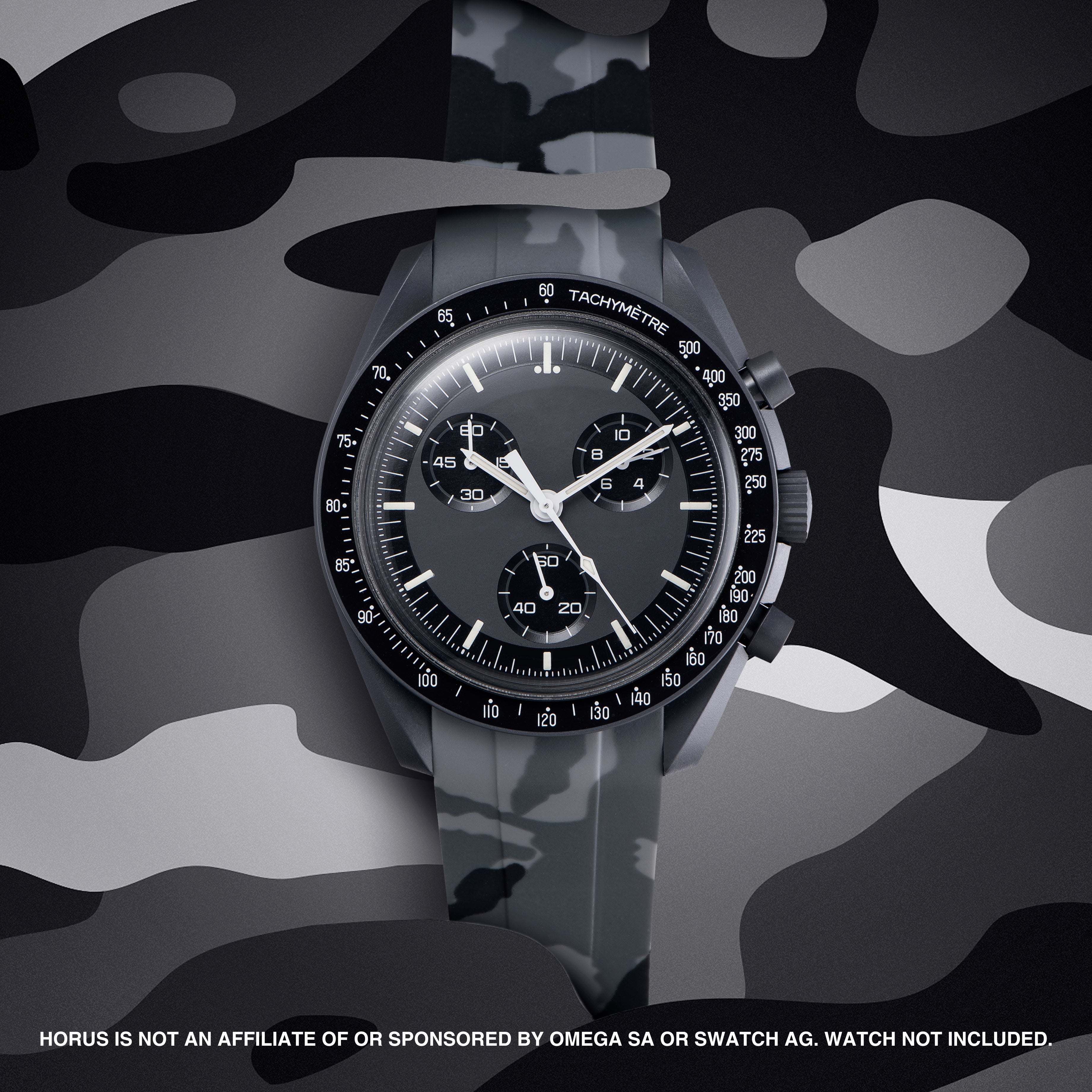 Rubber Strap for Swatch x Omega Moonswatch - Graphite Camo