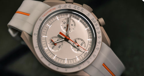 Rubber Strap for Swatch x Omega Moonswatch - Corsa Hurricane Grey & Orange