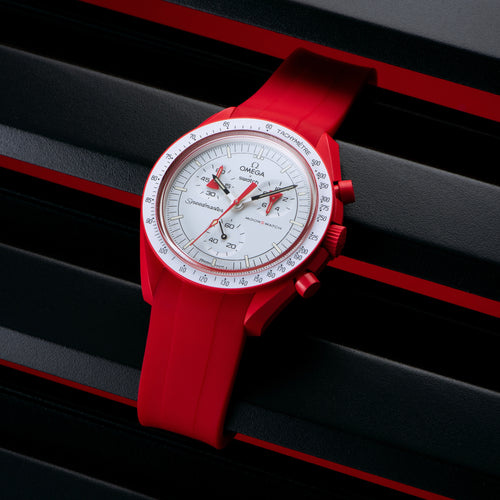 Rubber Strap for Swatch x Omega Moonswatch - Heat Red