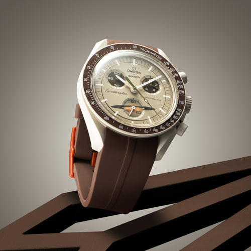 Rubber Strap for Swatch x Omega Moonswatch Mix & Match Buckle - Espresso Brown