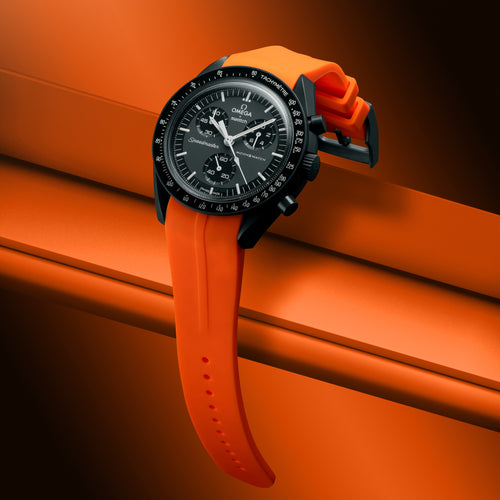 Rubber Strap for Swatch x Omega Moonswatch Mix & Match Buckle - Tangerine Orange