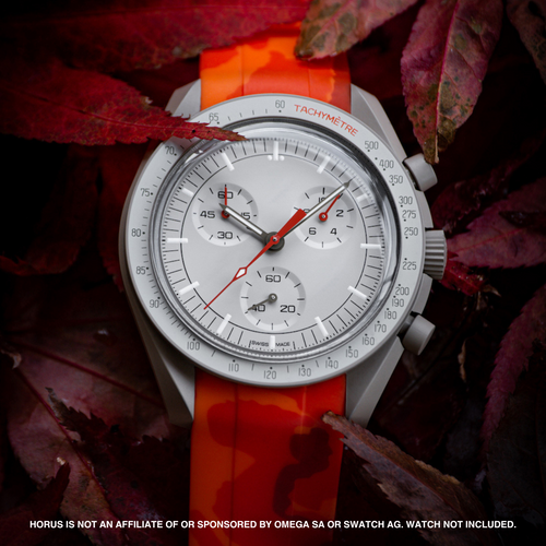 Rubber Strap for Swatch x Omega Moonswatch - Orange Camo