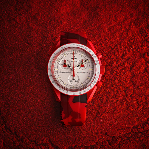 Rubber Strap for Swatch x Omega Moonswatch - Red Camo