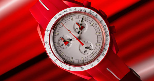 Rubber Strap for Swatch x Omega Moonswatch - Corsa Red & White