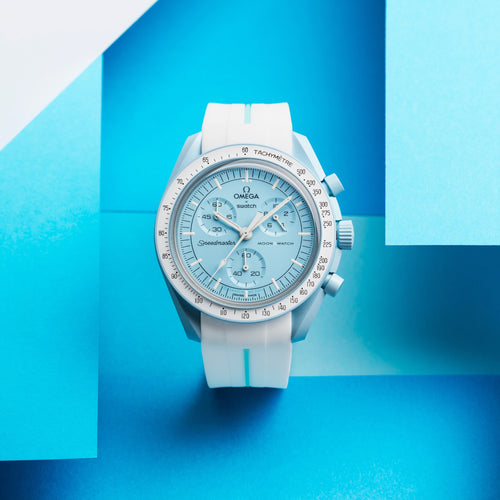 Rubber Strap for Swatch x Omega Moonswatch - Corsa White & Seafoam