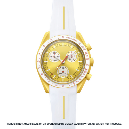 Rubber Strap for Swatch x Omega Moonswatch - Corsa White & Yellow