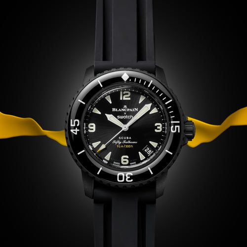 Rubber Strap for Blancpain x Swatch Fifty Fathoms - Jet Black