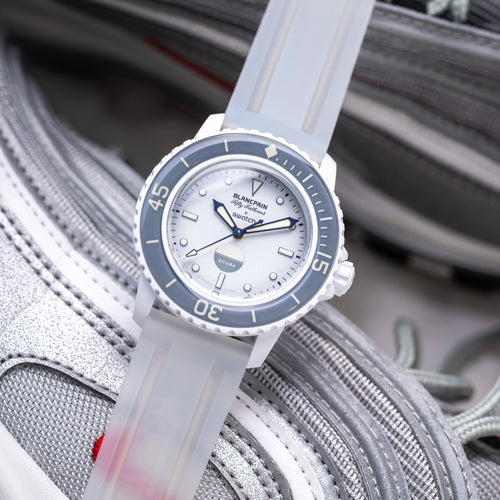 Rubber Strap for Blancpain x Swatch Fifty Fathoms - Translucent Glacier Ice