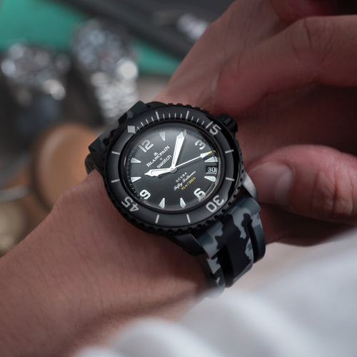 Rubber Strap for Blancpain x Swatch Fifty Fathoms - Graphite Camo