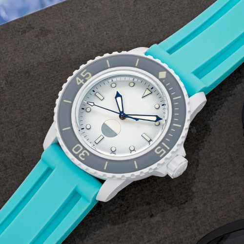 Rubber Strap for Blancpain x Swatch Fifty Fathoms - Seafoam Blue