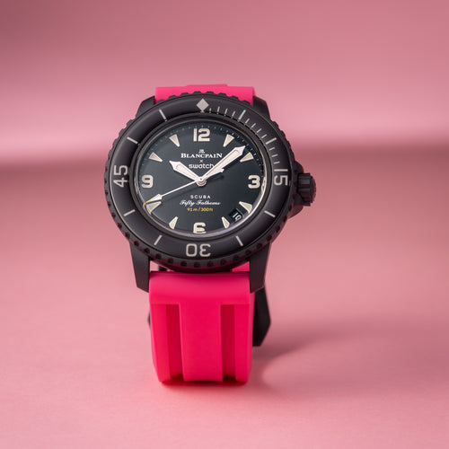 Rubber Strap for Blancpain x Swatch Fifty Fathoms - South Beach Pink