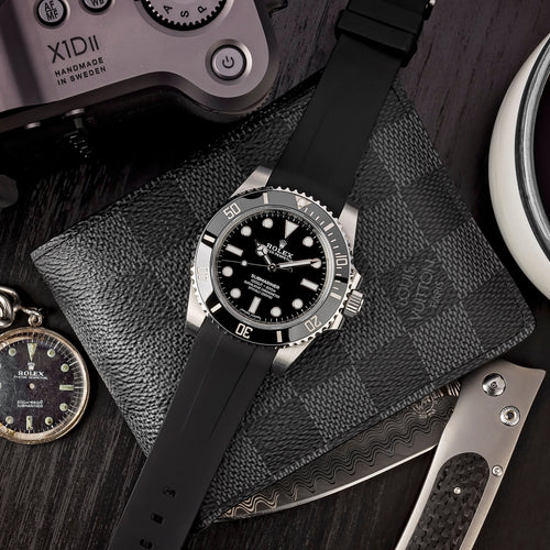 Rubber Strap for Rolex Submariner - Jet Black