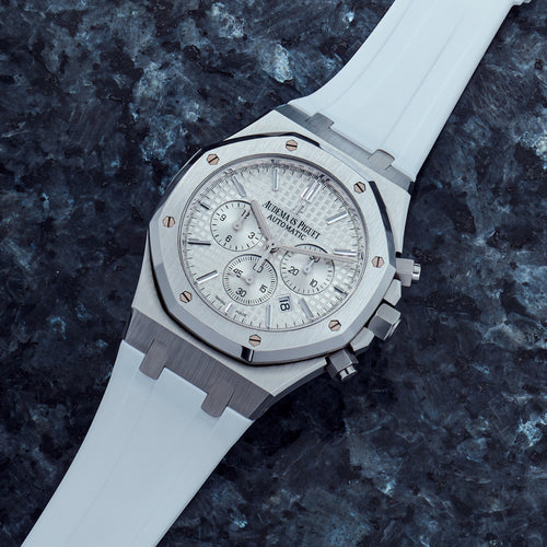 Rubber Strap for Audemars Piguet Royal Oak (41mm) - Arctic White