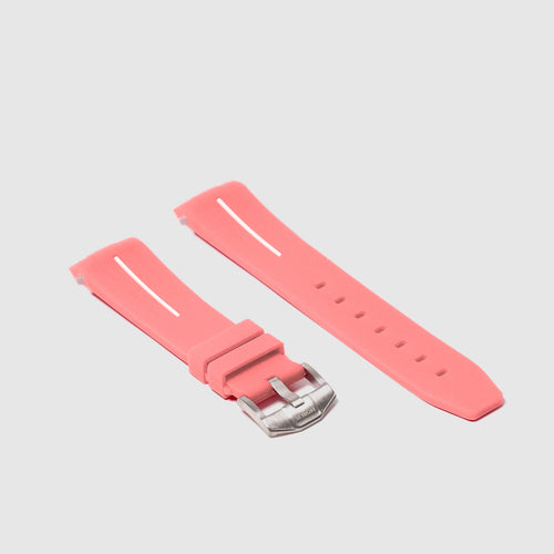 Rubber Strap for Swatch x Omega Moonswatch - Corsa Pink & White