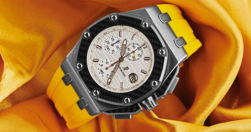 Rubber Strap for Audemars Piguet 42mm Royal Oak Offshore (Deployant Clasp) - Sunshine Yellow