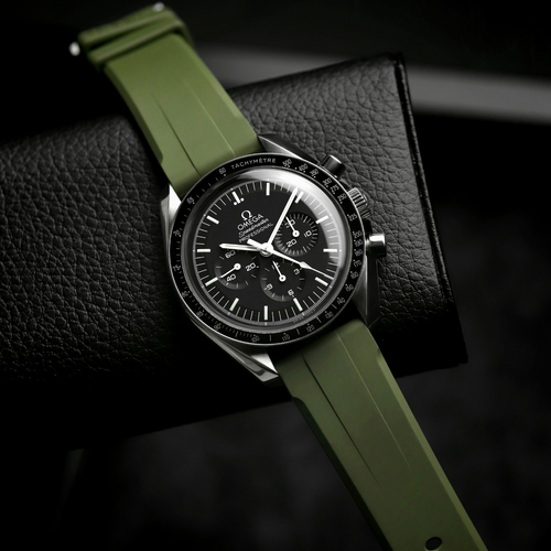 FKM Rubber Strap for Omega Speedmaster - Moss Green