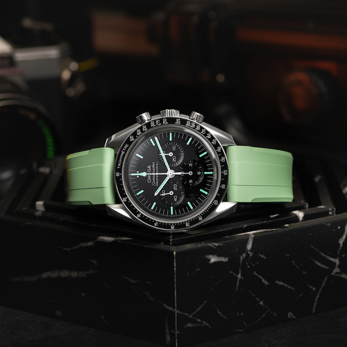 FKM Rubber Strap for Omega Speedmaster - Sage Green