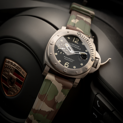 24mm Lug Width FKM Rubber Strap - Jungle Camo