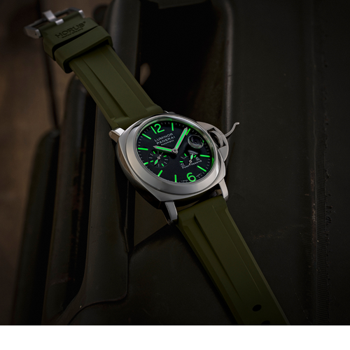 24mm Lug Width FKM Rubber Strap - Moss Green