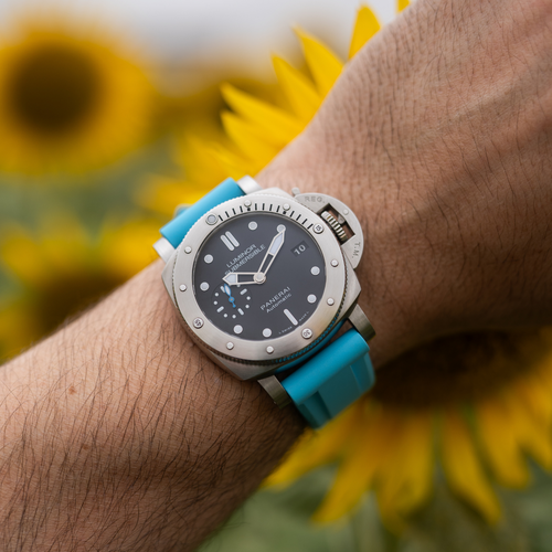 FKM Rubber Strap for Panerai Submersible - Miami Blue