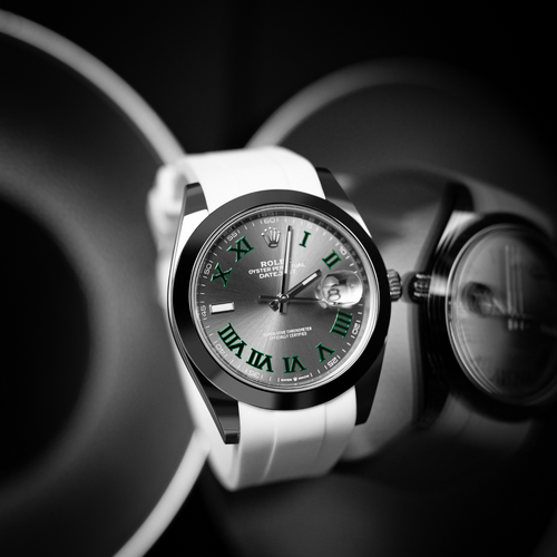 Rubber Strap for Rolex Datejust 41 - Arctic White