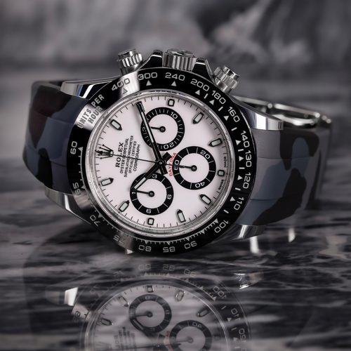 FKM Rubber Strap for Rolex Daytona on Bracelet - Carbon Camo
