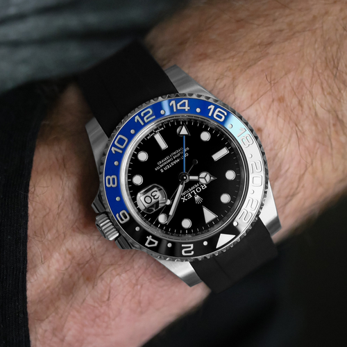 Rubber Strap for Rolex GMT Master II - Jet Black