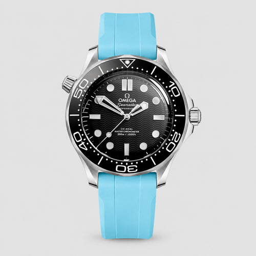 FKM Rubber Strap for Omega Seamaster - Miami Blue