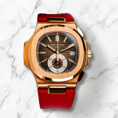 FKM Rubber Strap for Patek Philippe Nautilus - Crimson Red