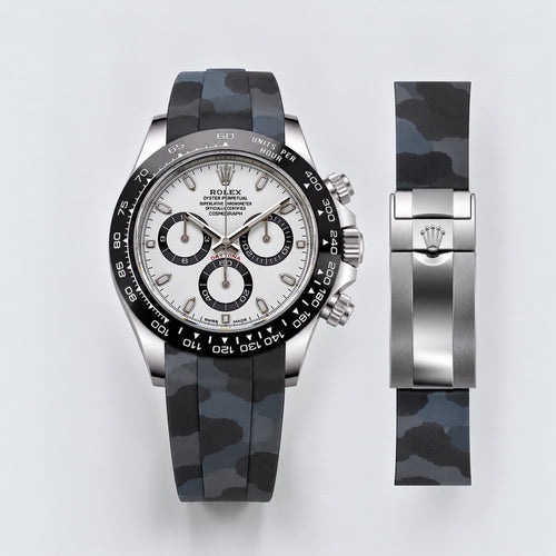FKM Rubber Strap for Rolex Daytona on Bracelet - Carbon Camo