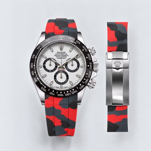 FKM Rubber Strap for Rolex Daytona on Bracelet - Volcanic Camo
