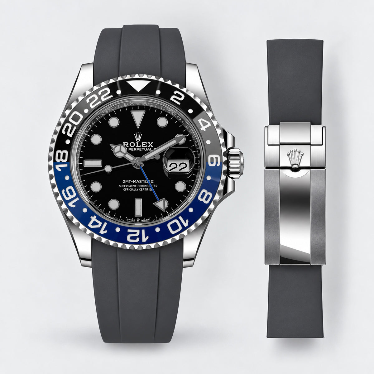 FKM Rubber Strap for Rolex GMT-Master II - Carbon Grey
