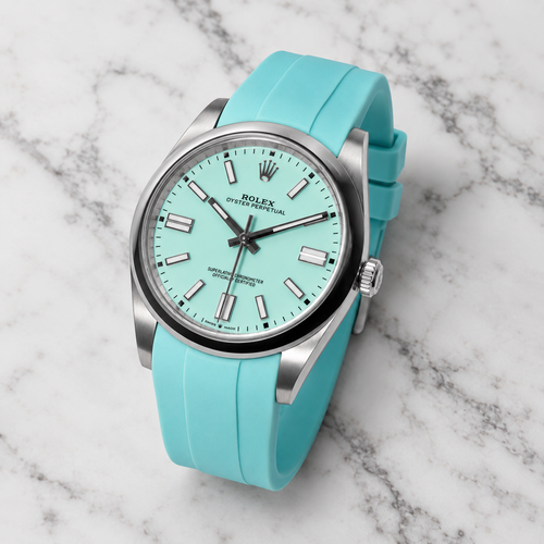 Rubber Strap for Rolex Oyster Perpetual - Seafoam Blue